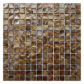 Glossy Bathroom Wall Decor Pieces Shell Mosaic Tiles on Mesh